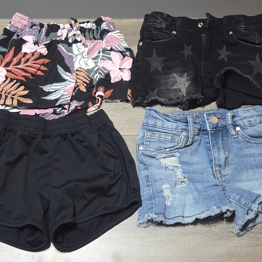 Floral and Denim Shorts Set